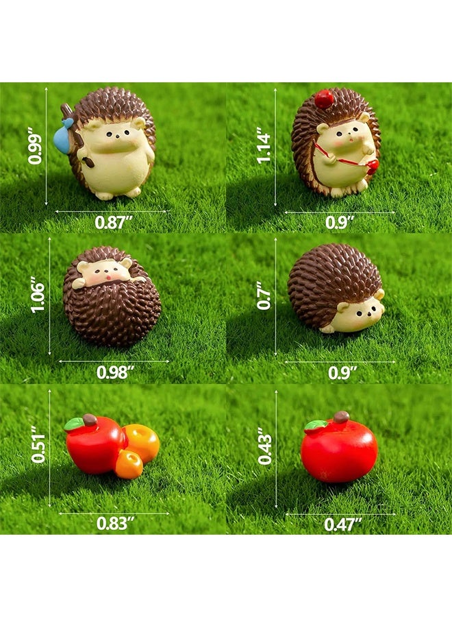 Ba Love Set of 6 Cute Hedgehog Car Dashboard Decor, Car Accessories for Women Interior Aesthetic Hedgehog Figurines Rearview Mirror Ornament - Image 2